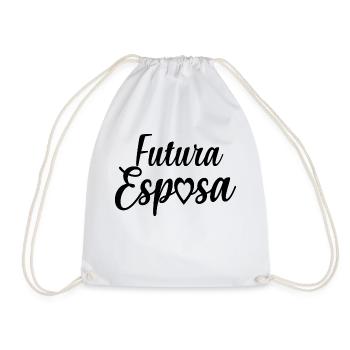 Futura Esposa Engagement Bridal Shower Wedding - Drawstring Bag - white - Front