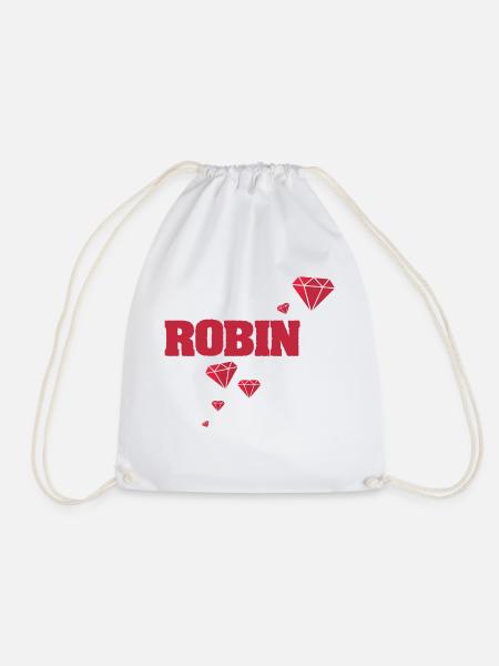 Geschenkidee Robin - Turnbeutel - Weiß