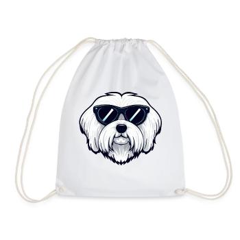 Maltese Dog The Explorer - Drawstring Bag - white - Front