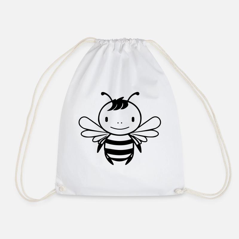 bees funny - Drawstring Bag - white