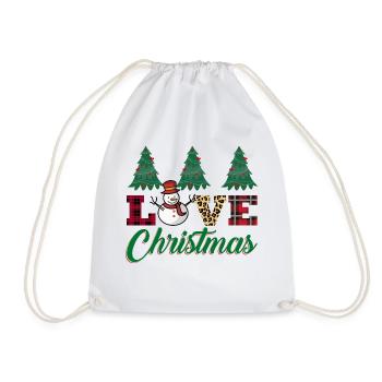 Weihnachtliches Love Christmas Design - Turnbeutel - Weiß - Vorne