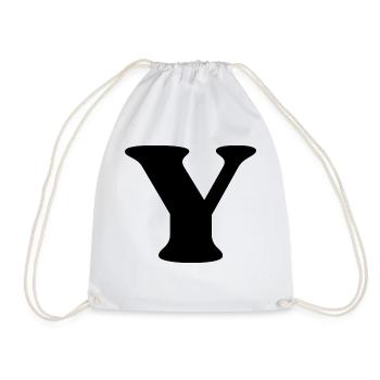 Letter y - Drawstring Bag - white - Front