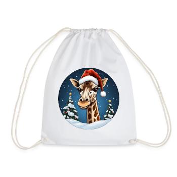 Giraffe Weihnachten - Turnbeutel - Weiß - Vorne