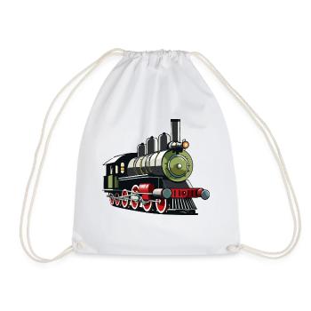 Steam locomotive - Drawstring Bag - white - Front