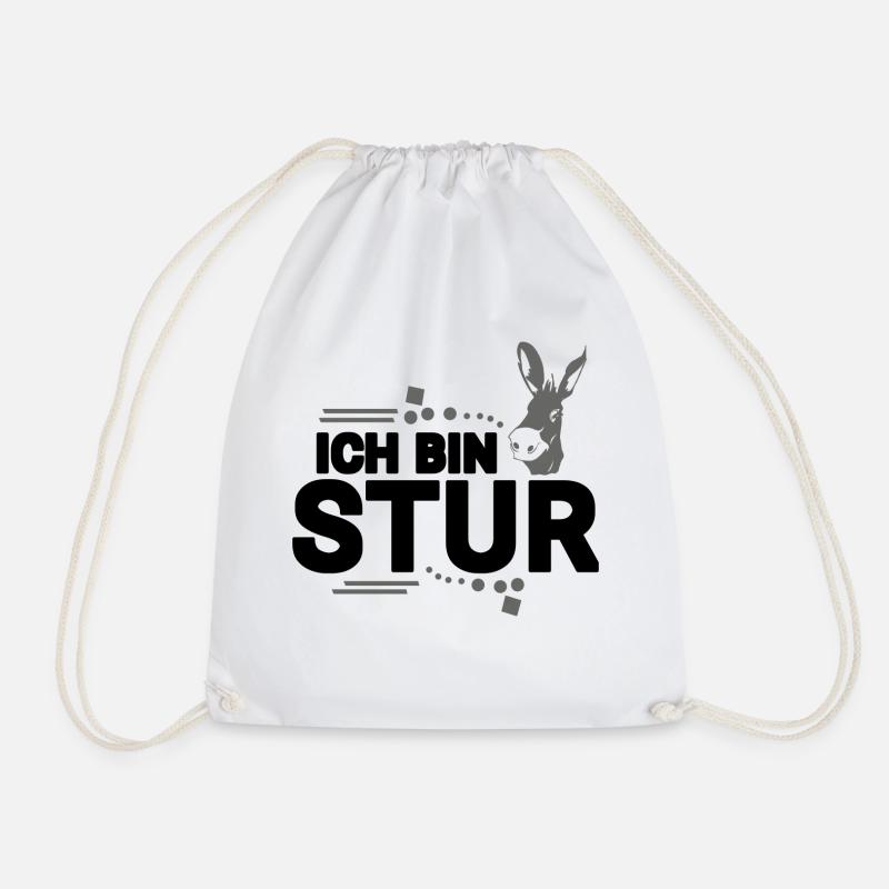 Esel - Sturkopf - Turnbeutel - Weiß
