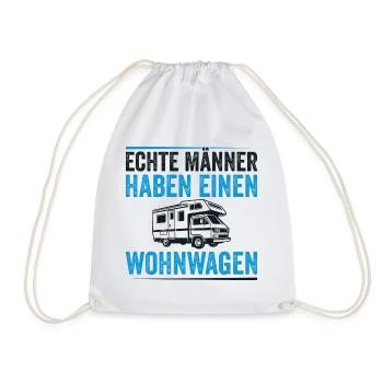 Wohnmobil Caravans Wohnwagen echte Männer - Turnbeutel - Weiß - Vorne