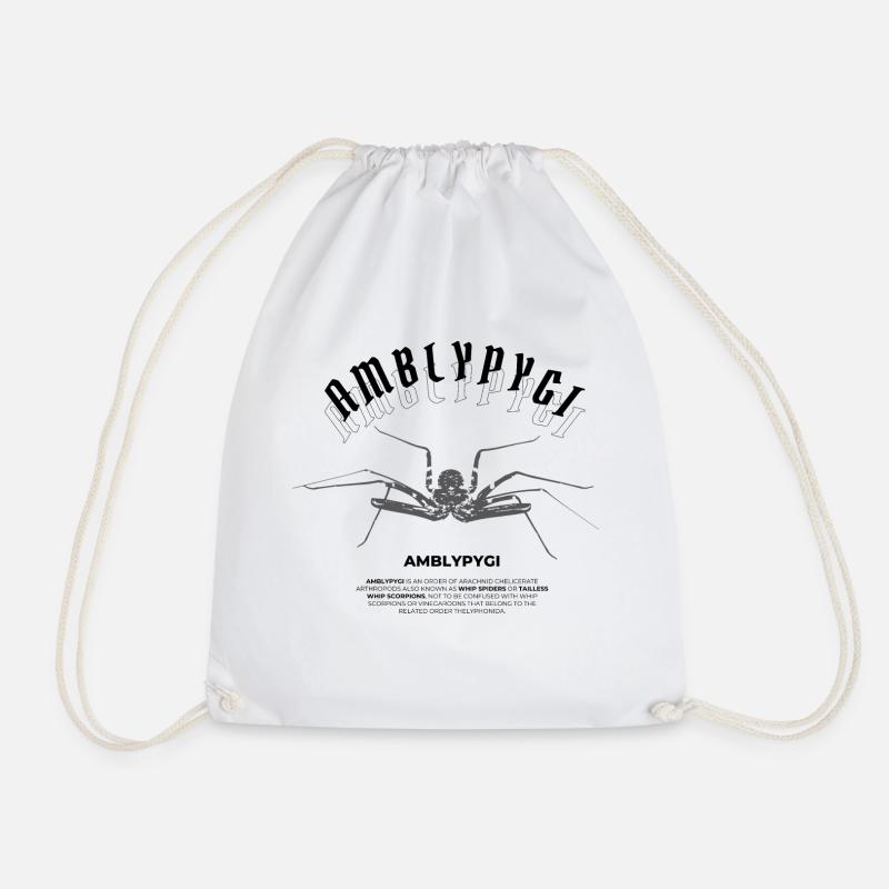 Flagellum Spider - Amblypygi - Drawstring Bag - white