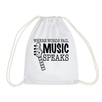 Bass - Music Speaks Where Words Fail - Turnbeutel - Weiß - Vorne