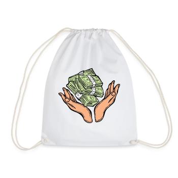 Big money flying to you for wealth and prosperity. - Drawstring Bag - white - Front