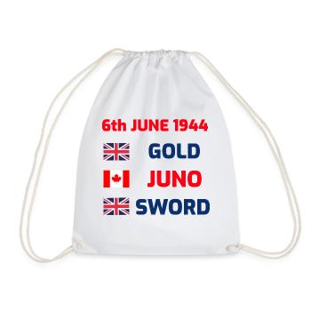 D-day (British & Canadian) design - Drawstring Bag - white - Front