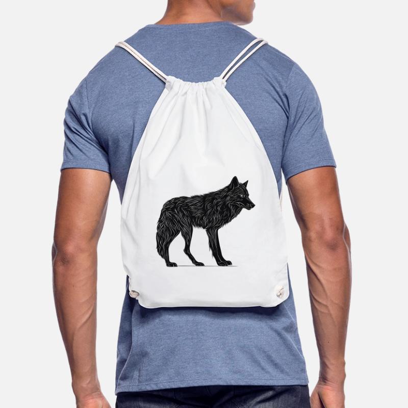 Wilder Wolf - Schwarzer Wolf T-Shirt oder Pullover Turnbeutel