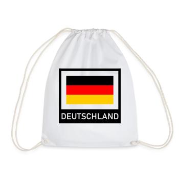 Deutschland Flagge mit Schriftzug - Turnbeutel - Weiß - Vorne
