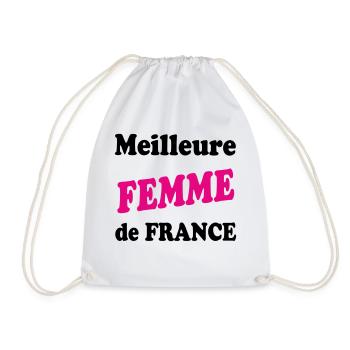 Meilleure FEMME de france - Sac de sport léger - blanc - Devant