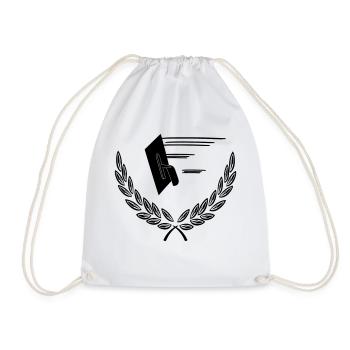 Spatula plasterer in laurel wreath Plasterer logo - Drawstring Bag - white - Front