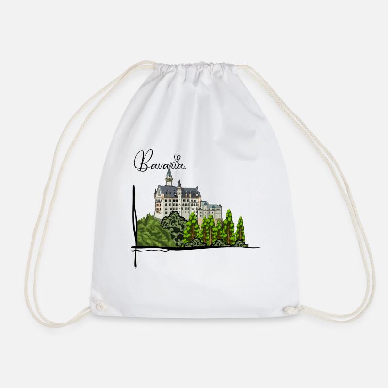 Schloss Neuschwanstein // Illustration - Turnbeutel - Weiß