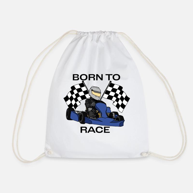 Born to Race - Drawstring Bag - white