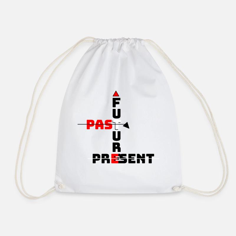 PAST, PRESENET, FUTURE - Drawstring Bag - white