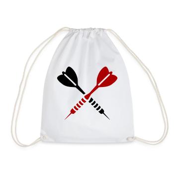Emblème de fléchettes avec fléchettes croisées - Sac de sport léger - blanc - Devant