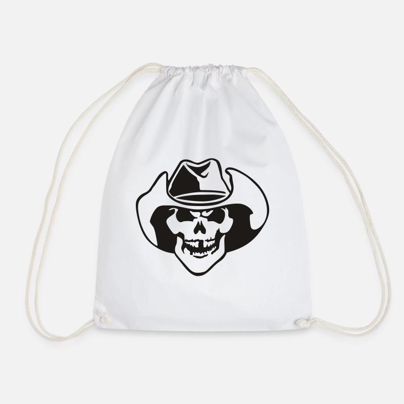 bone head / bone head - Drawstring Bag - white
