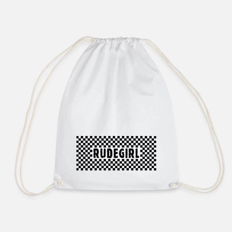 rudegirl - Drawstring Bag - white