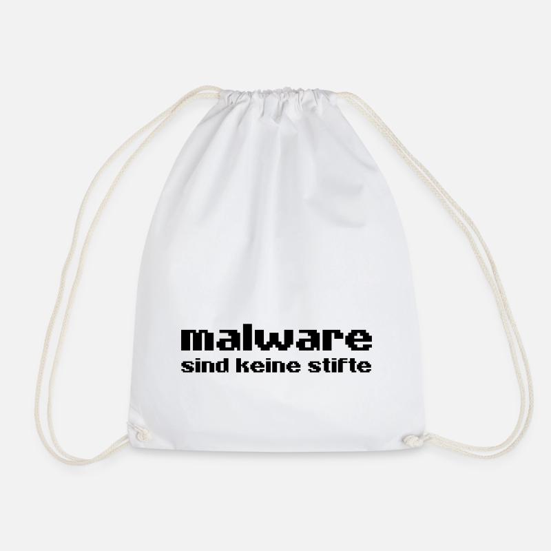 malware sind keine stifte Hacker Virus Trojaner - Turnbeutel - Weiß