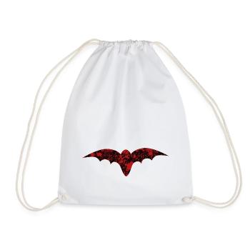 Bat Halloween blood splatter - Drawstring Bag - white - Front