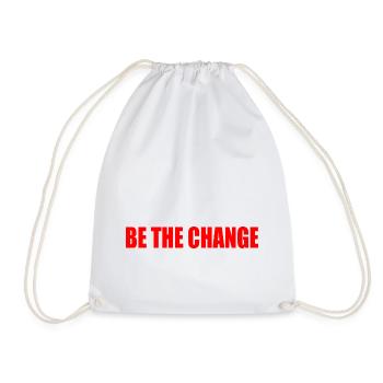 be the change - Drawstring Bag - white - Front