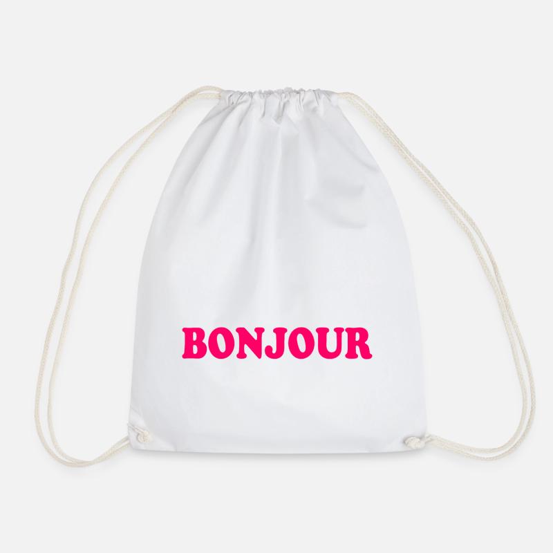 Bonjour - Turnbeutel - Weiß