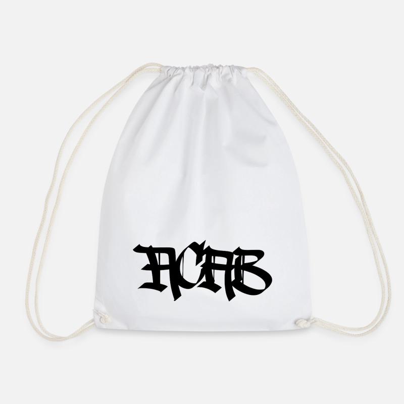 ACAB Calligraphy - Drawstring Bag - white