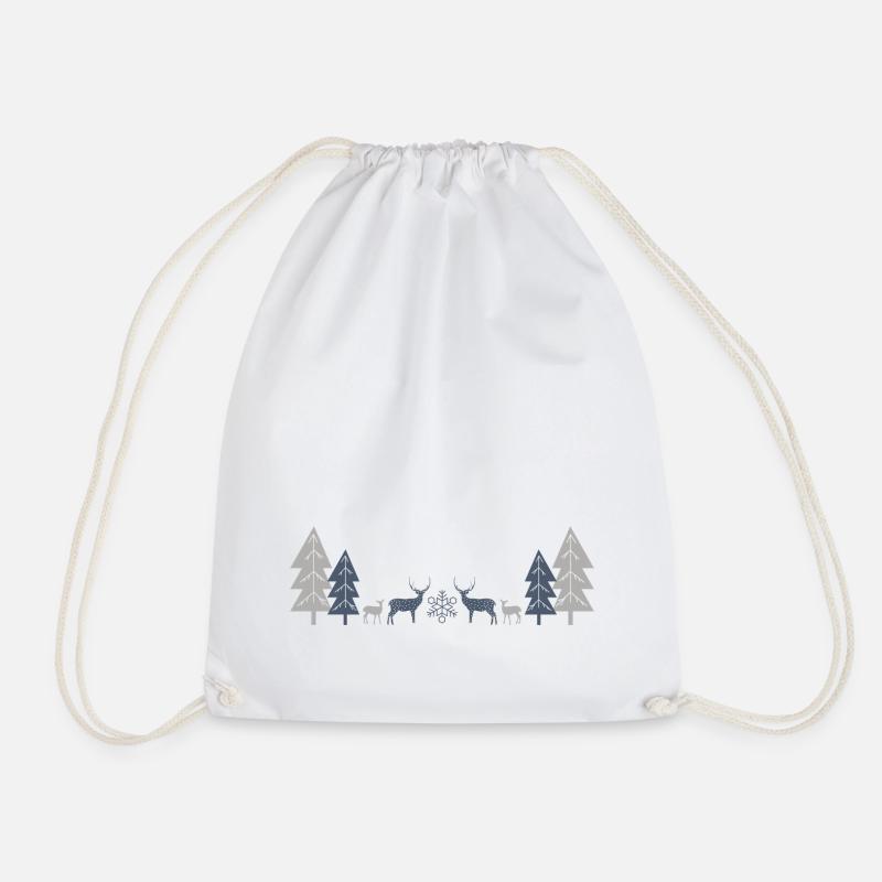 wild deer - Drawstring Bag - white