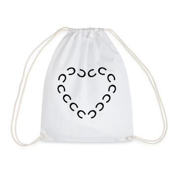 empreintes cheval coeur - Sac de sport léger - blanc - Devant