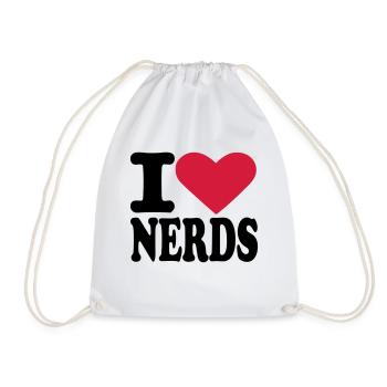Nerds - Drawstring Bag - white - Front