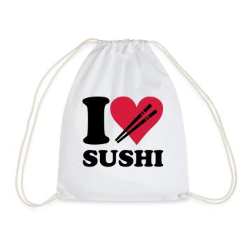 Sushi - I love sushi - Turnbeutel - Weiß - Vorne