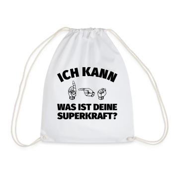 Ich kann Gebärdensprache. Was ist deine Superkraft - Turnbeutel - Weiß - Vorne