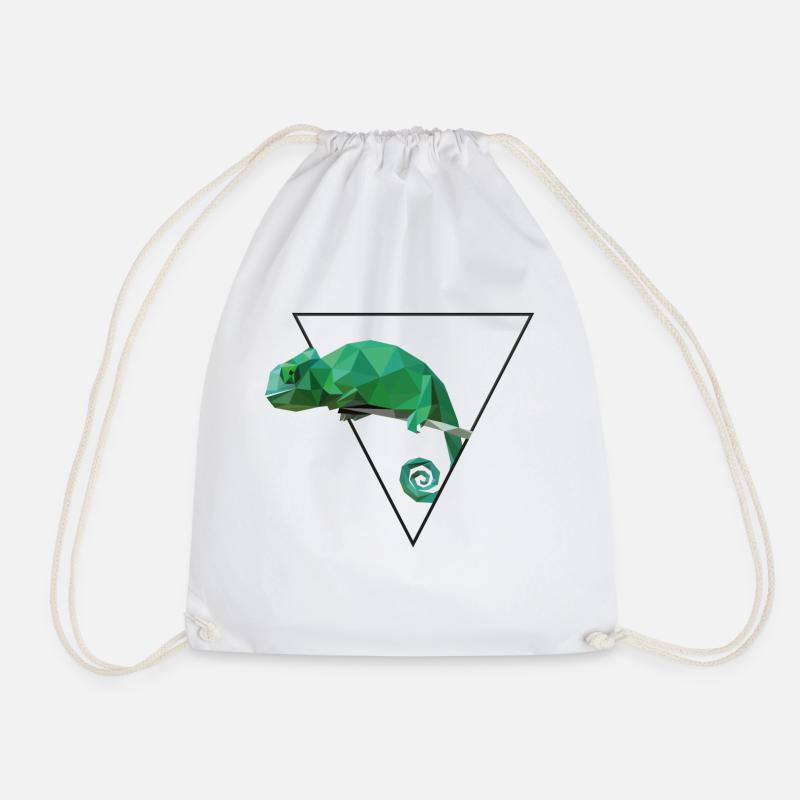 Chamäleon Chamaeleon Cham - Drawstring Bag - white