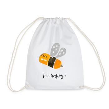 bee happy! - Turnbeutel - Weiß - Vorne