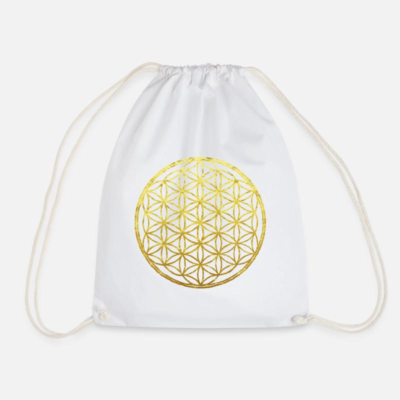 Fleur de Vie - Or - Sac de sport léger - blanc