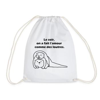 Le soir, on a fait l'amour comme des loutres. - Sac de sport léger - blanc - Devant