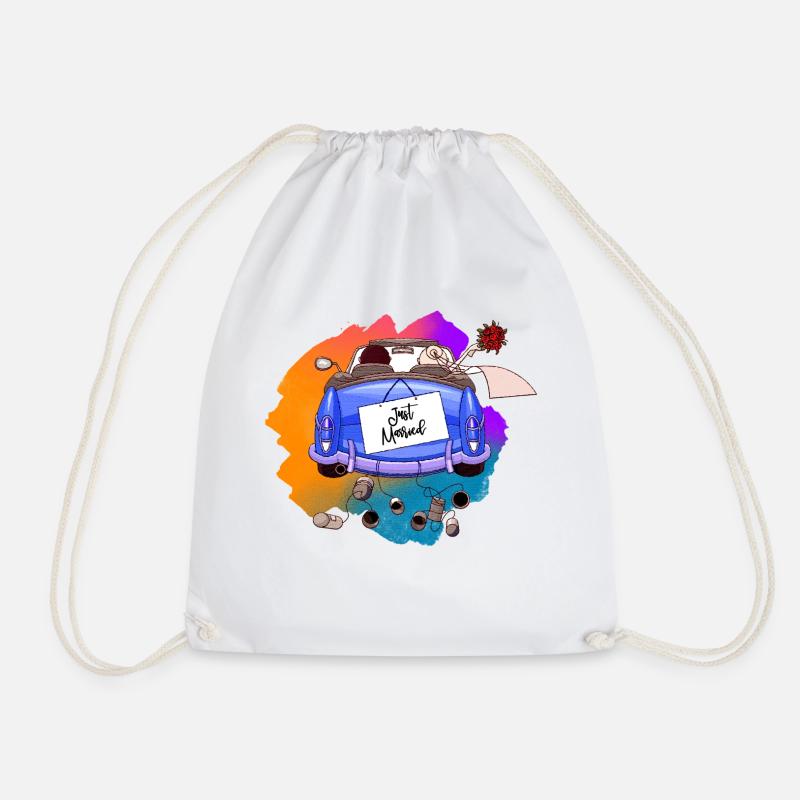 Just Married - Drawstring Bag - white