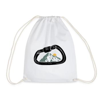Climbing Mountains Climber Shirt Saying Gift - Drawstring Bag - white - Front