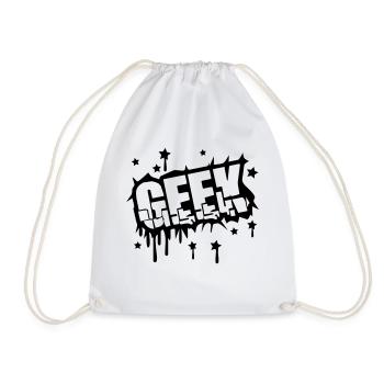 Geek Zerbrochenes Graffiti Design - Turnbeutel - Weiß - Vorne