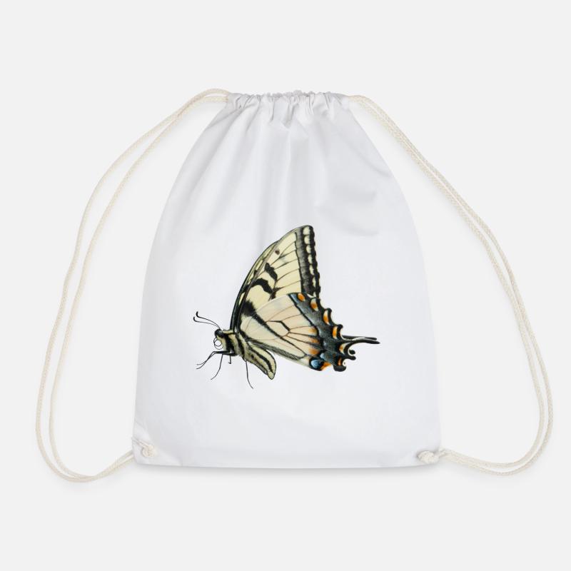 Butterfly swallowtail - Drawstring Bag - white