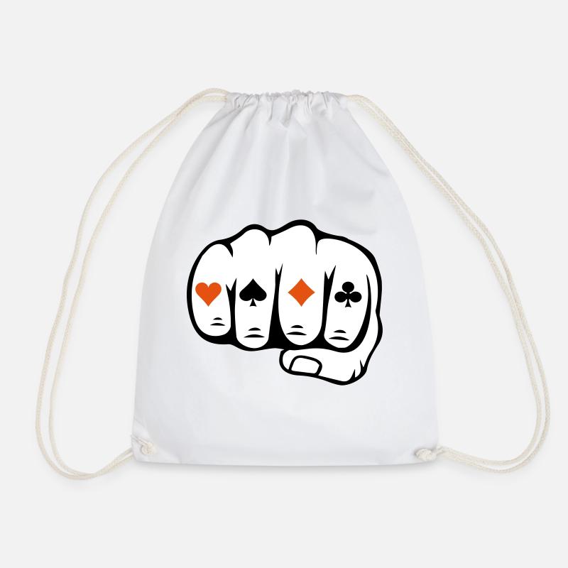 Playing cards - Drawstring Bag - white