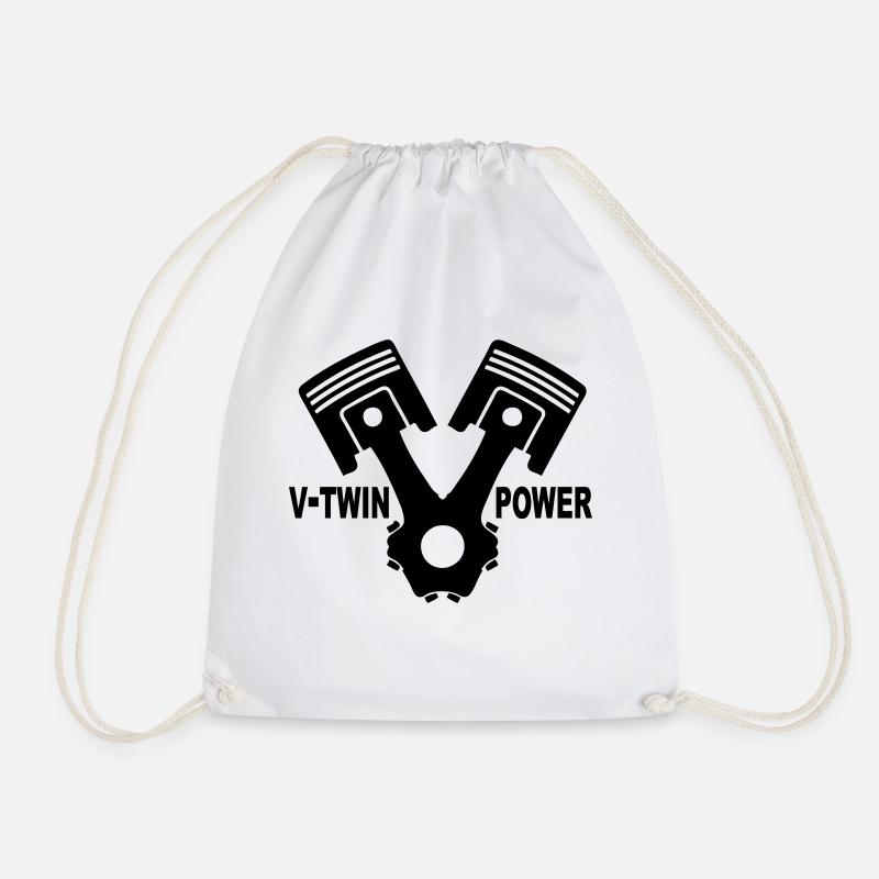v-twin power vector design 02 - Turnbeutel - Weiß