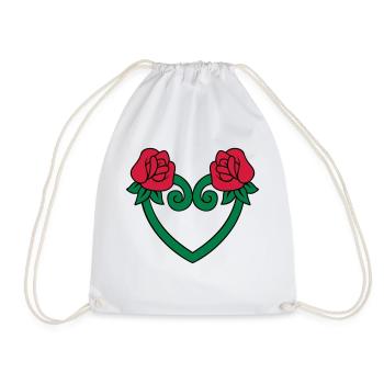 Coeur de fleur de rose 3c - Sac de sport léger - blanc - Devant