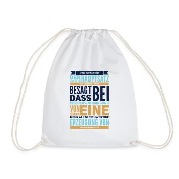 clean up thermodynamics chaos entropy physics - Drawstring Bag - white - Front