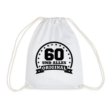 60 und alles Original! - Turnbeutel - Weiß - Vorne