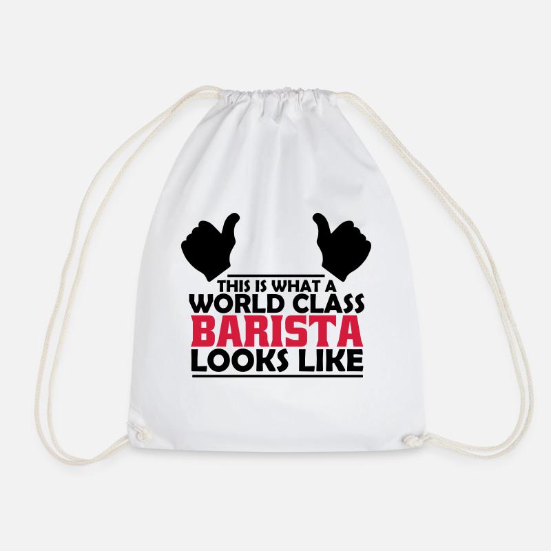 world class barista - Drawstring Bag - white