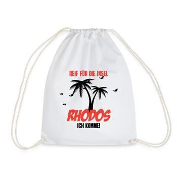 Urlaub – Shirt Strandurlaub Rhodos Geschenk - Turnbeutel - Weiß - Vorne