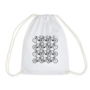 Bike shirt cycling cycling gift - Drawstring Bag - white - Front